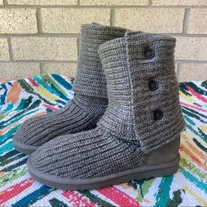 ugg gray knit boots